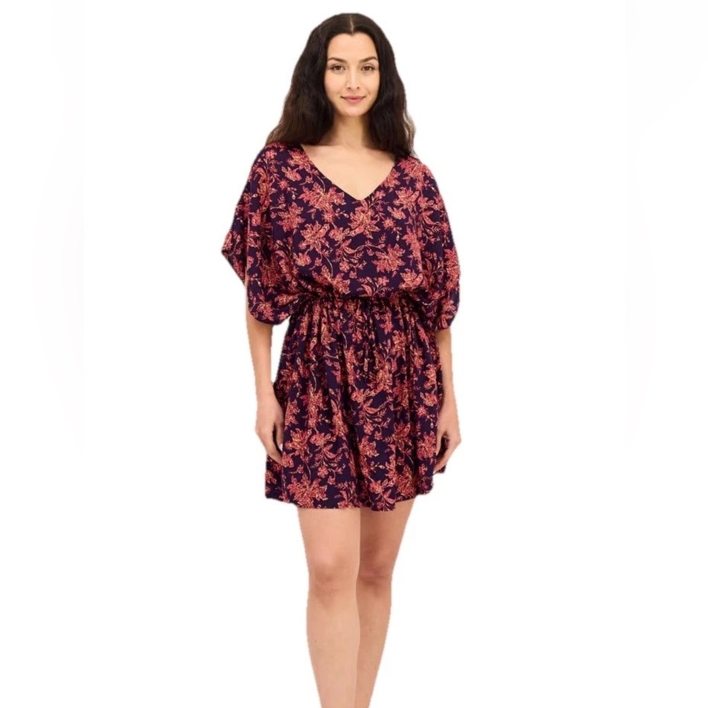 Lands' End Women’s XL/XXL Swim Cover-Up Floral Tie Waist Casual Vacation NWT